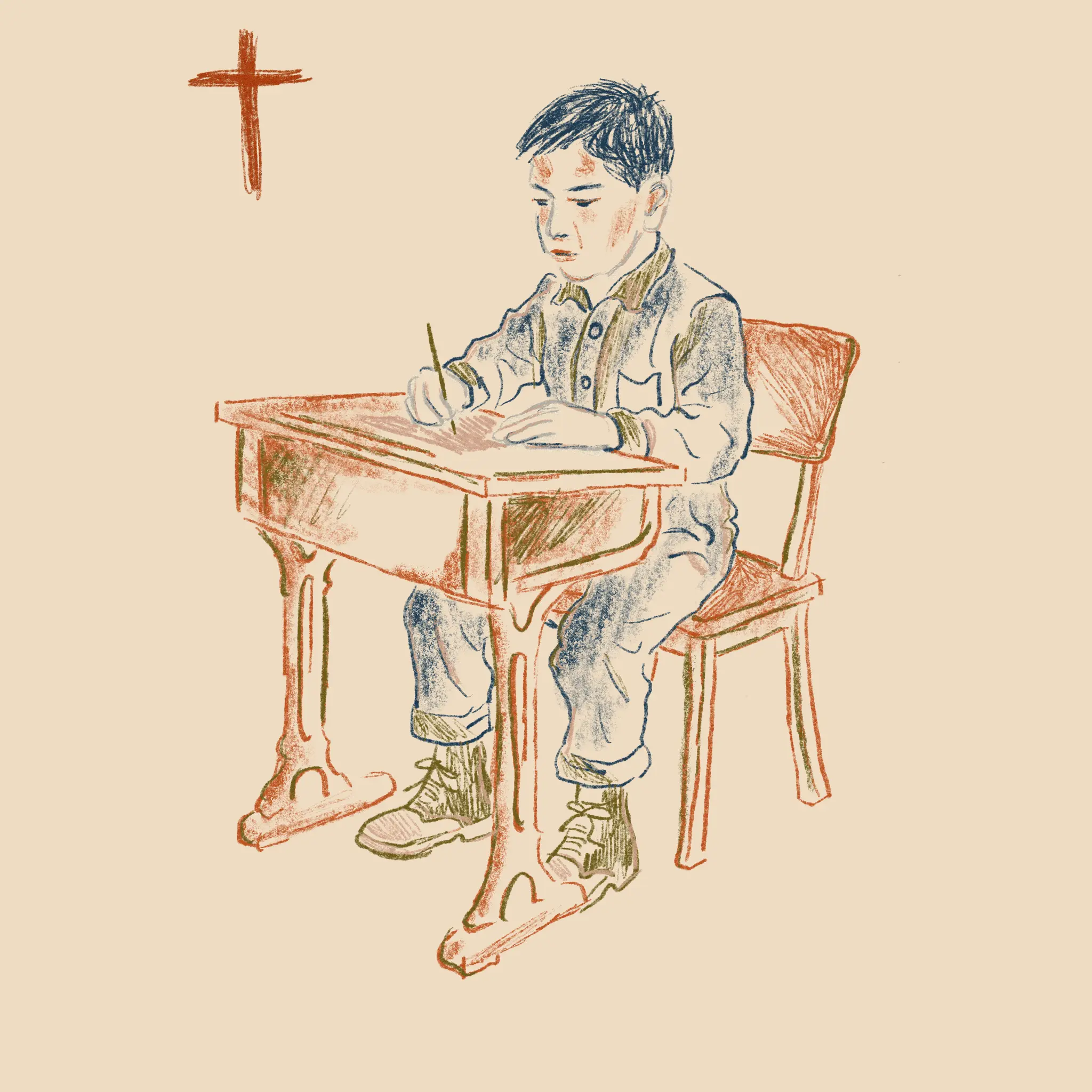 Enfant dans un pensionnat